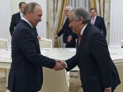 Este jueves, Guterres, quien asumirá funciones el 1 de enero de 2017, llega al Kremlin a dialogar con Putin. AP / S. Chirikov