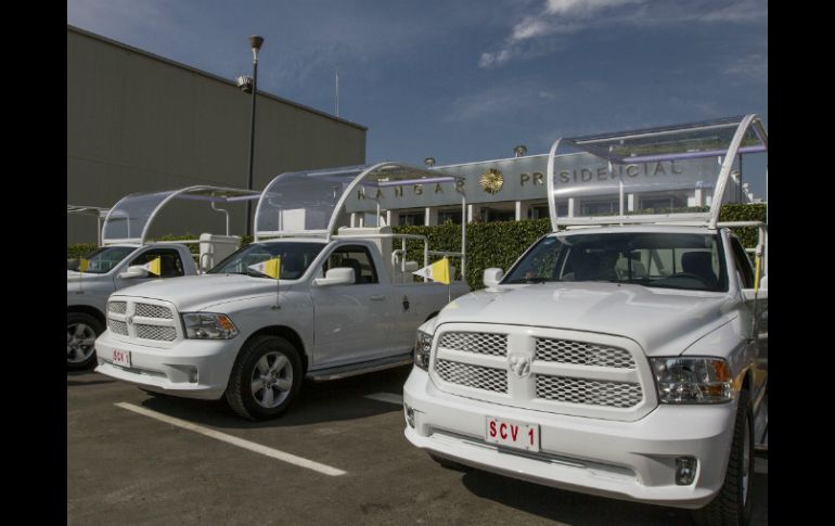 Para la visita del Papa Francisco se fabricaron en México tres camionetas tipo pick up, modelo Ram 2500 de ocho cilindros. NTX / ARCHIVO