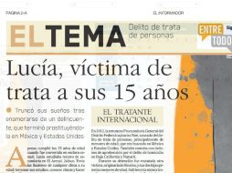 El texto, publicado en junio, cuenta la historia de una chica víctima de explotación sexual. EL INFORMADOR /