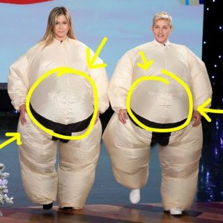 Jennifer Aniston y Ellen, 'luchadoras' de sumo