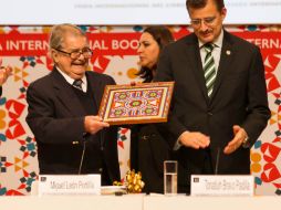 León Portilla se mostró agradecido por la conceción del reconocimiento de la FIL por toda su significación. EL INFORMADOR / P. Pérez-Franco