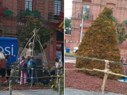 El busto del Benemérito de las Américas se encuentra en el camellón frente al edificio de la Presidencia Municipal de Chapala. FACEBOOK / Jaime Cobián