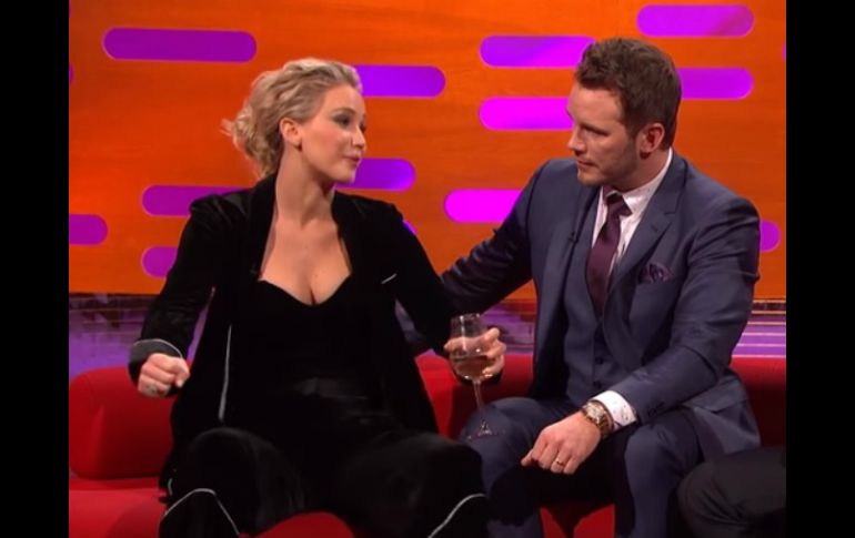 Jennifer Lawrence y Chris Pratt estuvieron en el programa 'The Graham Norton Show'. YOUTUBE /  BBC America