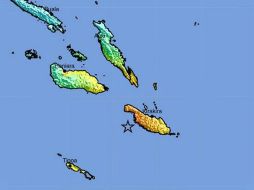 El terremoto se produjo la tarde de este jueves a alrededor de 70 kilómetros de las costas de Kirakira. EFE / USGS