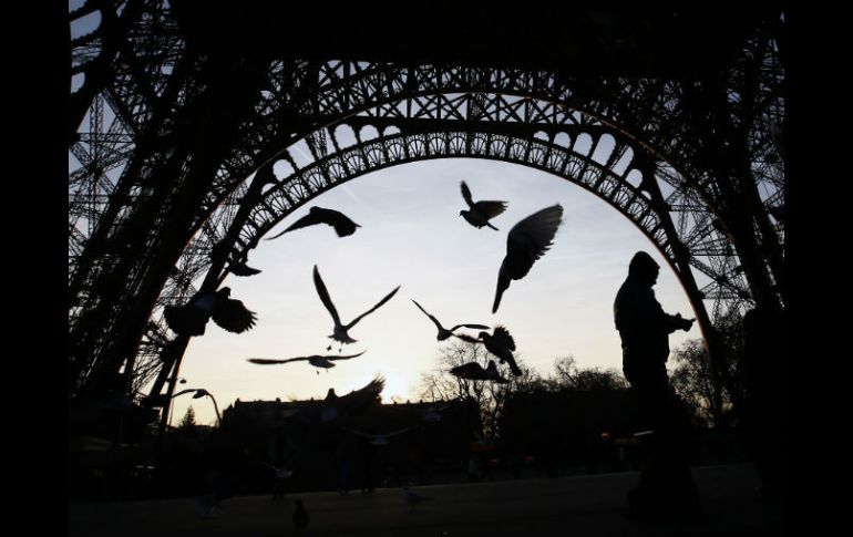 Palomas y gaviotas vuelan por debajo del popular monumento. AP / F. Mori
