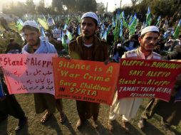 Una vez terminadas las evacuaciones, el régimen de Damasco proclamará sin duda la 'liberación' de la ciudad, por la cual protestan. EFE / A. Arbab