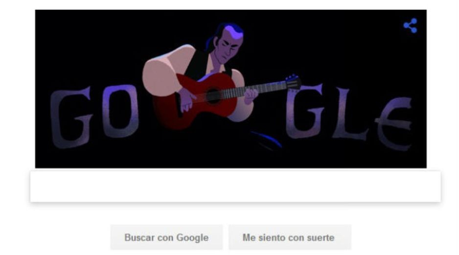 Doodle. Se observa al músico tocando la guitarra. ESPECIAL / google.com
