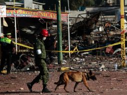 Brigadas de rescate realizan recorridos en el mercado de San Pablito en Tultepec. Hay 12 desaparecidos. AFP / ARCHIVO