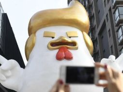 El animal tiene el mismo pelo rubio con el tupé característico de Trump. TWITTER / @TaiwanNews886