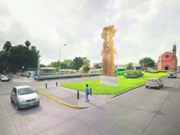 De acuerdo con este render, la obra 'Sincretismo', de Ismael Vargas, se ubicará en el camellón de Federalismo. ESPECIAL /