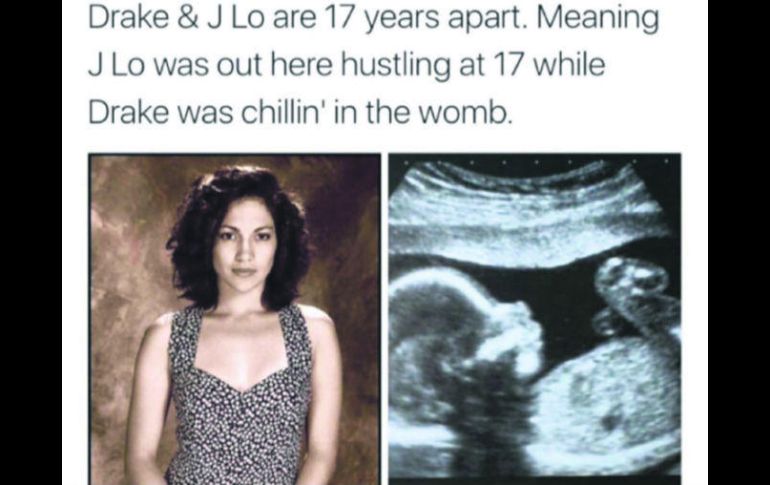 Un poco de historia. En este meme vemos a la cantante de 17 años y a lo que se supone es el embrión de Drake. ESPECIAL /