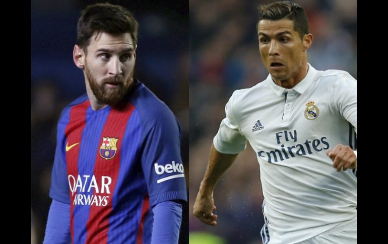 El portugués Cristiano Ronaldo y el argentino Lionel Messi son los jugadores que comandan al Equipo Ideal de 2016 de FIFA. EFE / AP ARCHIVO