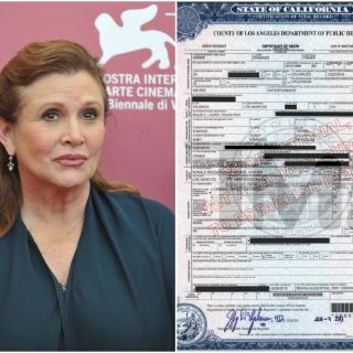 Revelan certificado de defunción de Carrie Fisher