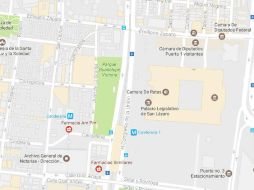 Durante la madrugada de este martes, la Cámara de Diputados también sufrió modificaciones en la ‘app’ de Google. ESPECIAL / google.com.mx/maps/