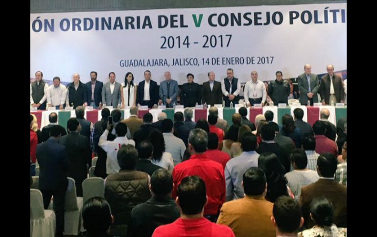 Imagen de la IV Sesión Ordinaria del V Consejo Político Estatal del PRI. TWITTER / @PRI_Jalisco_