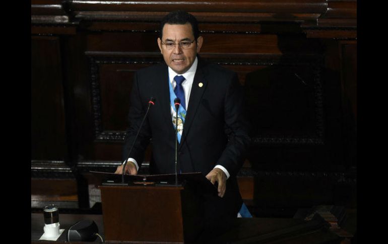 Jimmy Morales rindió cuentas el sábado ante el Congreso sobre su primer año de gestión como presidente de Guatemala. AFP / J. Ordonez