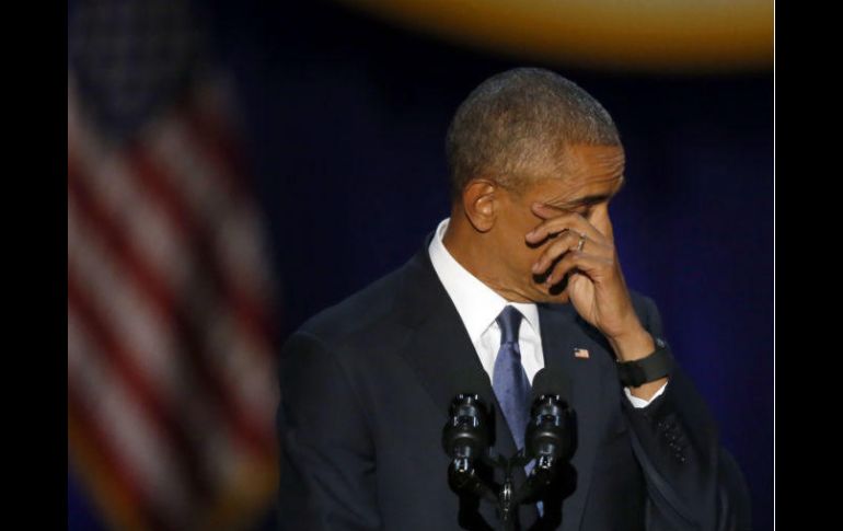 Barack Obama durante el último discurso de su mandato, que culmina tras ocho años. AP / ARCHIVO