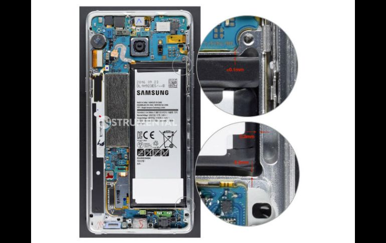 Samsung indica que la batería fue forzada por trabajar en un área con muy poco espacio. ESPECIAL / www.instrumental.ai