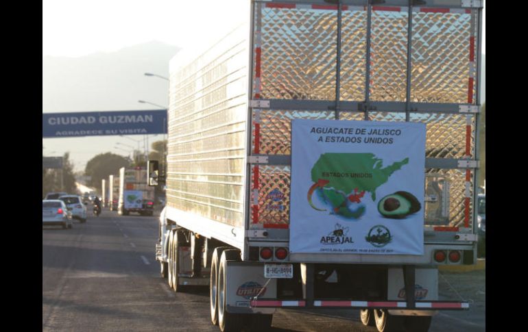 El pasado lunes cinco camiones de carga partieron de Ciudad Guzmán hacia EU. EL INFORMADOR / ARCHIVO
