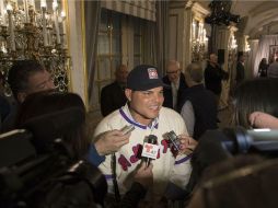El jueves, Rodríguez manifestó que el trabajo fuerte, dedicación y disciplina le permitieron  esculpir la brillante trayectoria. AP / M. Altaffer
