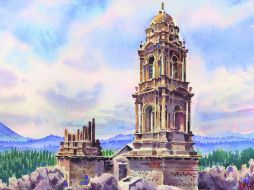 Su vieja arquitectura colonial, de la que se distingue apenas la parte superior de la parroquia, ahora se refleja en un eco ruinoso. EL INFORMADOR / J. Monroy