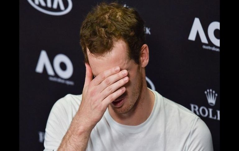 Andy Murray durante la conferencia de prensa que se celebró tras el partido. AFP / P. Crock