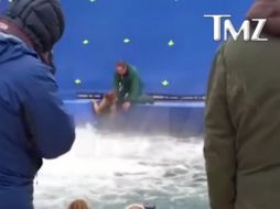 El disgusto de PETA surge tras la publicación de un video en el que se ve como un entrenador obliga a un perro a entrar al agua. YOUTUBE / TMZ