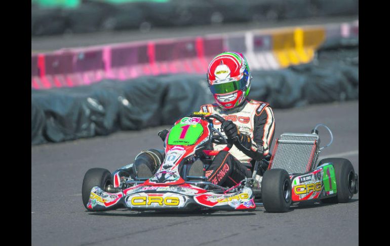Paolo de Conto consiguió un segundo y primer sitios en las carreras de la categoría GP1, la estelar del GPI Karting. MEXSPORT / C. de Marchena