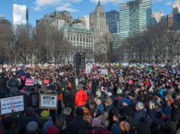 En Nueva York, más de 10 mil personas, según datos de la alcaldía, se dieron cita en Battery Park. AFP / B. Smith