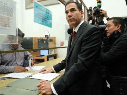 El presidente de la Mesa Directiva del Senado, Pablo Escudero, al presentar una controversia en la SCJN. SUN / L. Godínez