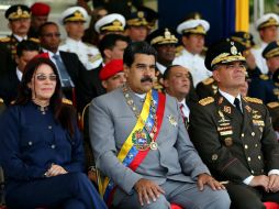 Maduro durante el desfile militar por la conmemoración de los 200 años del natalicio del general, Ezequiel Zamora. NTX / J. Cohen