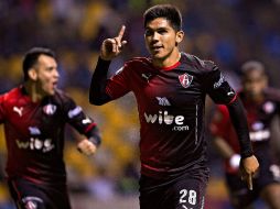 Martin Barragan celebra su gol para Atlas. MEXSPORT / O. Aguilar