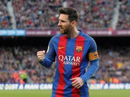 Messi celebra su tanto, el segundo para los catalanes. EFE / T. Albir