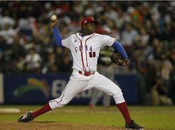 El lanzador cubano Vladimir Baños. EFE / M. Guzmán