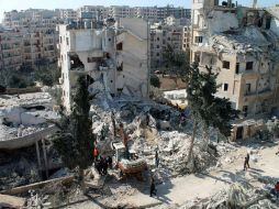 Resultaron dañados el antiguo cuartel de la Seguridad Militar, la mezquita de Shuaib, el Estadio Municipal y la rotonda de Al Yara. AFP / M. Al-Bakour