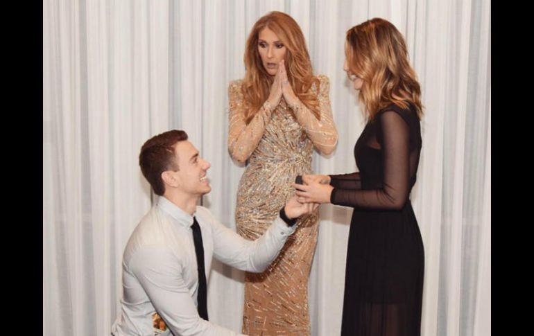 Nick Janevski consiguió que él y su novia pasaran a ver a Celine antes de salir al escenario. INSTAGRAM / austinmcmillan