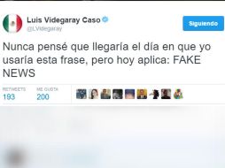 Videgaray utilizó su cuenta de Twitter para dar el mensaje. TWITTER / @LVidegaray