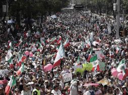La manifestación más multitudinaria fue en Ciudad de México, con una asistencia de unas 20 mil personas. SUN / A. Acosta