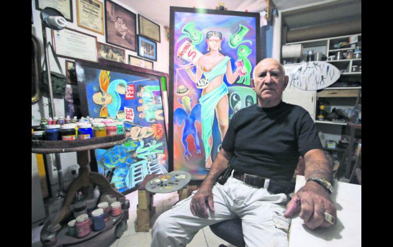 Armando Olivares. El pintor se ha caracterizado por una obra enfocada en lo social. EL INFORMADOR / R. Tamayo
