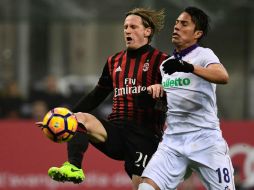 El jugador ''azteca'' volvió a tener participación con la ''viola'' por segunda vez en la campaña y disputó los 90 minutos. AFP / M. Medina