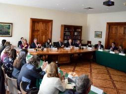 Rubio estuvo acompañada del embajador de México ante la UE Eloy Cantú, y del embajador de la UE, Andrew Standley. TWITTER / @SHCP_mx