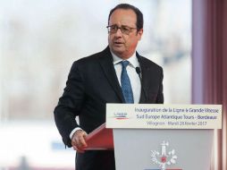 Hollande retomó su discurso tras una breve interrupción. AFP / Y. Bonnet