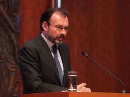 El secretario de Relaciones Exteriores compareció ante el Senado de la República. NTX /