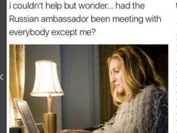 ‘‘No puedo dejar de preguntarme... ¿el embajador ruso se reunió con todos menos conmigo?’’ dice el mensaje de la actriz. INSTAGRAM / sarahjessicaparker