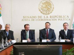 Videgaray sostuvo una reunión privada con la Junta de Coordinación Política del Senado. NTX / Senado de México