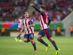Javier 'Chofis' López festeja la segunda anotación de Chivas en el tiempo regular. MEXSPORT / C. De Marchena