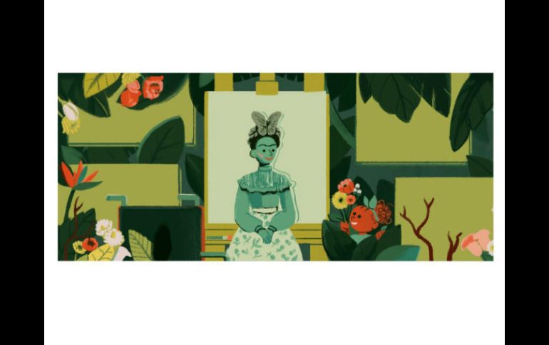En el ''doodle'' se puede apreciar animaciones que hace alusión a la pintora mexicana Frida Kahlo, entre otras mujeres. ESPECIAL / Google