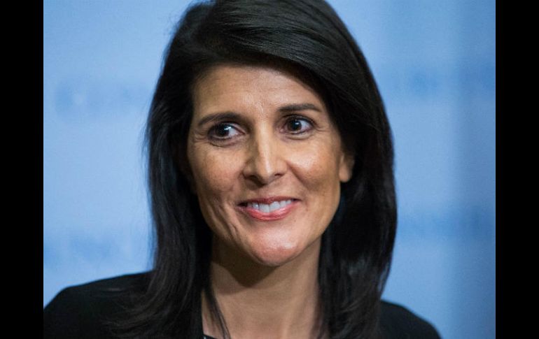 La representante en la ONU, Nikki Haley habló después de una sesión en el Consejo de Seguridad. AFP / E. Muñoz