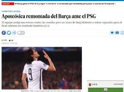 La increíble victoria blaugrana sacude al mundo del futbol. ESPECIAL / www.elpais.com