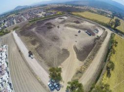 El vaso regulador Eucaliptos, en construcción, cuenta con una extensión 24 mil 727 metros cuadrados. ESPECIAL / Gobierno de Tlajomulco